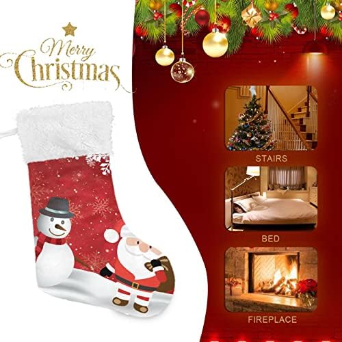 Коледни Чорапи с Снеговиком, Дядо Коледа, Определени от 1 Коледните Чорапи с Коледа, 18 Инча, Чорапи за Окачване на Камината, Семейни