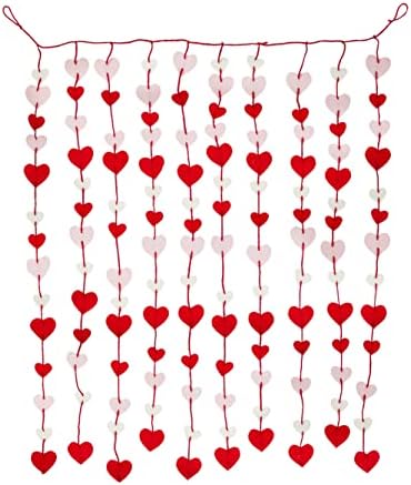 Lights4fun, Inc. 3 фута Червено-Розово Фетрового Сърце, Завеса, Стречинг, Висящ Банер, Украса за Ден на Свети Валентин