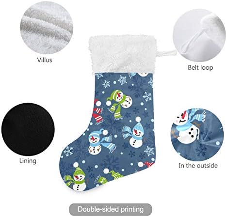 Коледни Чорапи ALAZA, Коледни снежни човеци, Класически Персонализирани Големи Чулочные Украса за Семейни тържества, декорация за