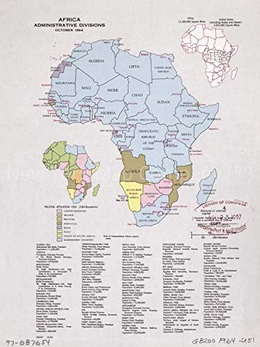 Карта 1964 г. | Африка, Административно деление, октомври 1964 г.| Африка|Политика и управление на