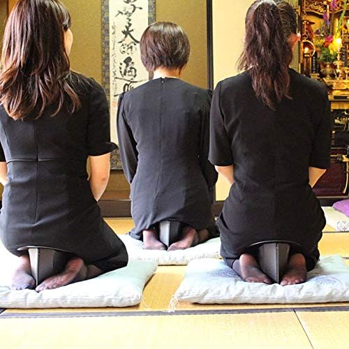 Сгъваема Пейка за Медитация в скута си IPPINKA (Seiza), Преносима и лесна, 180 г, Черна