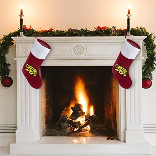 Калифорнийски Мечка Забавен Коледен Отглеждане с Къси Плюшени Белезници Коледни Чорапи за Окачване на Камината Семейно Празнична