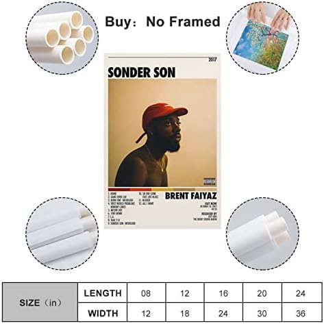 BAOBAOSHU Плакат на Брента Файяза, плакат на обложката на албума Sonder Son, Декоративна Живопис с маслени бои, Платно, Стенни Плакати
