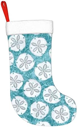 Waymay Морски Долар Коледа На Отглеждане 18 Инча(А) А) Коледен Окачен Чорап Класически Празнични Украси Чорапи
