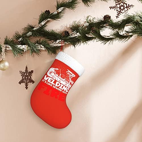 Waymay Заваряване Това Как Шиене На Коледните Отглеждане 18 Инча Коледен Окачен Чорап Класически Празнични Украси Чорапи