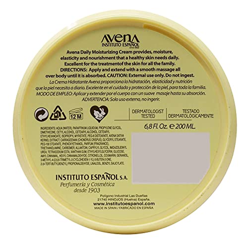 Avena Instituto Español, Овлажняващ крем за ръце и тяло, Възстановява и защитава кожата ви, 2 опаковки от 6,8 течни грама всяка,
