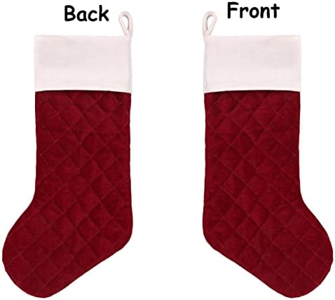 Коледни Чорапи Meriwoods, 4 опаковки, 18 Инча, Големи Кадифени Ватирани Коледни Чорапи за семейството, Селска Селска Къща, Персонални