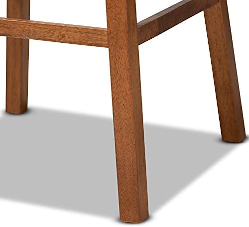 Набор от продуктова столове Baxton Studio Gradisca от кафяво-кафяво дърво с тапицерия от 2 теми, въртящ се бар стол