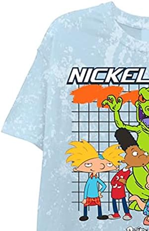 Класическа мъжка риза Nickelodeon Rewind - тениска часа rugrats, Ren & Stimpy и Hey Arnold Вратовръзка Боядисват