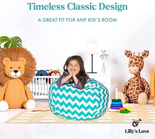 Lilly's Love - Мек стол-чанта за съхранение на животни | Моющийся калъф тропане с цип за организиране на детски плюшени играчки