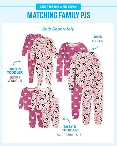 Детска пижама The Children ' s Place за новородените момичета и деца с дълъг ръкав с цип, 2 опаковки
