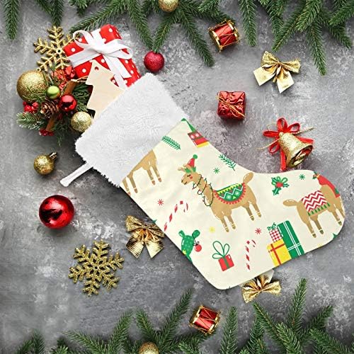 Коледни Чорапи ALAZA, Скъпа Коледна Лама, Класически Персонализирани Чорапи Големи Размери, Украса за Семейни Тържества, декорация