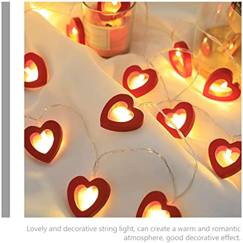 Operitacx светлини ред закрит Валентин сърце светлина ред дървено сърце на Фея с механично задвижване романтична светлина декоративен