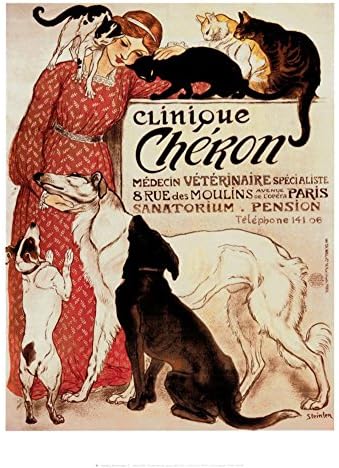 Художествен плакат на Clinique Cheron от Теофиля Александър Стейнлена (16 x 20)