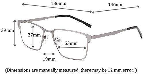 Мъжки слънчеви очила за късогледство с филтри за защита от умора MEDOLONG Blue Ray В метална рамка-JS7082(C1, анти-син, 175)