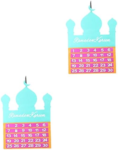 ABOOFAN 2 бр. Календар Подаръци Окачен Празник Ейд Домашна Стенни Дата на Мубарак Украшение Филц за Обратно Отброяване на Дни на