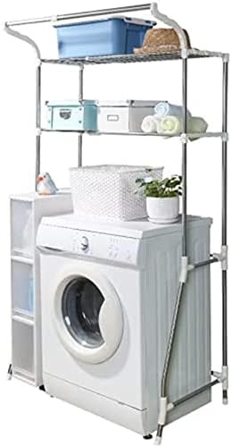 Рамки за съхранение на перални машини BKGDO, Подова Поставка за Тоалетна, Водоустойчив Кръгла Тръба от Неръждаема Стомана, Балконный