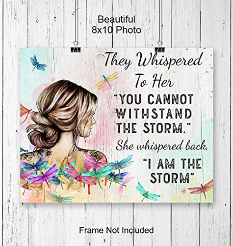 Те прошептали си, че не можеш да устои на бурята - Позитивна мотивация в стил Бохо - Окуражаващи Подаръци за жени-юноши BFF - Вдъхновяващи цитати за стени - Принт под фо?
