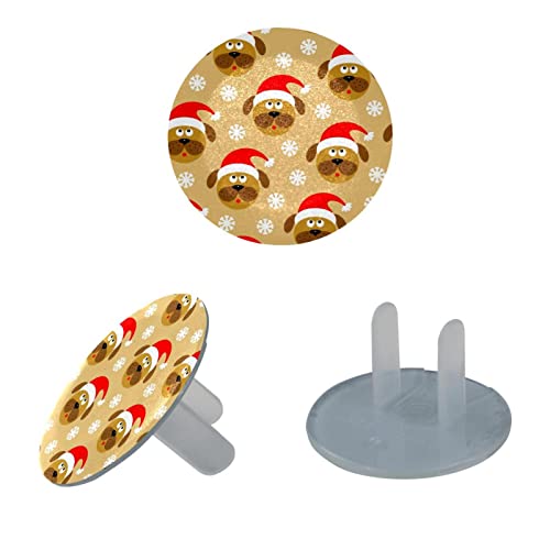 Коледен модел с капаци за контакти за кучета, 12 опаковки - Защитни капачки за контакти, за деца – Здрави и устойчиви – Лесно да защитават вашите контакти от деца