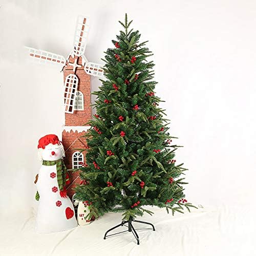 Изкуствена Коледна елха от PVC DLPY с Декорации на панти в Метална стойка, Имитирующая Коледна Бор, Криптиране за Празнична украса-5 фута (150 см)