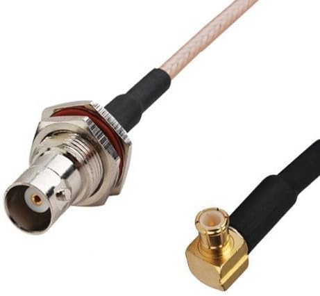 DHT Electronics RF коаксиални коаксиални кабели в събирането на BNC женски към MCX мъжки правоъгълен 6 Опаковка от 2