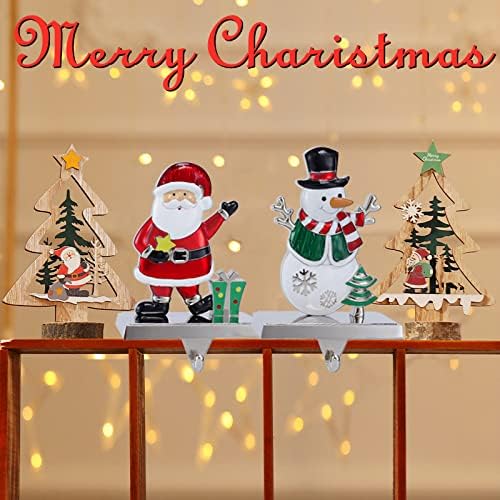 Коледен Държач за отглеждане на Мантията-Снежен човек Коледна Закачалка за Чорапи за Камината, Коледни Куки за Полицата рафтове
