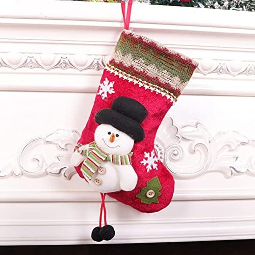 Коледен Отглеждане Големи Коледни Чорапи Украса Дядо коледа, Снежен човек Коледен Герой за семейни Празнични Украси Коледни Окачени чорапи Чорапи за Коледа Окаче?