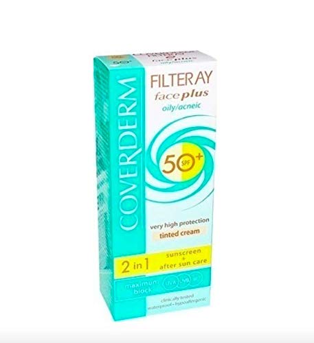 Coverderm Filteray Face Plus 2 в 1 Оцветени в Светло Бежово За Мазна кожа/Акне кожа SPF50+ 50 мл