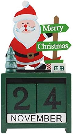 Сезонна украса Дядо Коледа Лосове Дървен Календар Скоростна Коледни Креативни Украса за офиса, доставка на случаен стил.