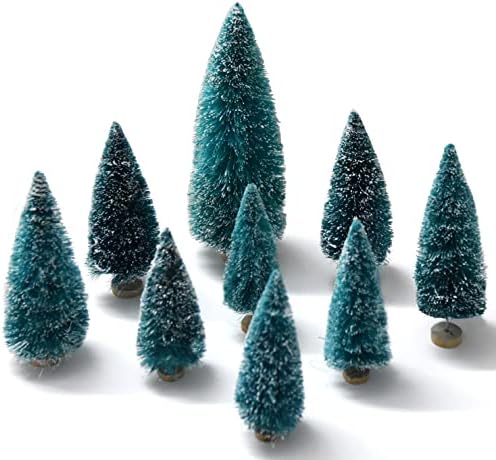 Мини Коледно дърво за плота - 1 опаковка на Малки изкуствени борови дървета (с височина 15,7 инча) с украса от масивно дърво по рафтовете на магазините, в спалнята, Мини