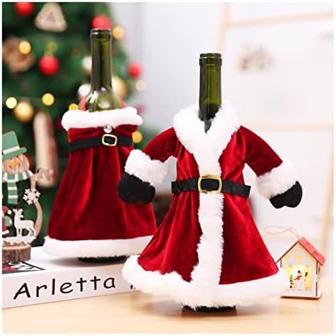 Коледна украса PIFUDE, Коледен Комплект бутилки вино, Дом на Дядо коледа, Капачка за бутилка Вино, Подарък титуляр във формата на