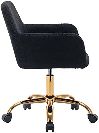 Офис стол от изкуствена кожа KCC, Удобно Пушистое Въртящо Модерно кресло за Отдих на Колела, на Мек Удобен Стол за грим с пухкава