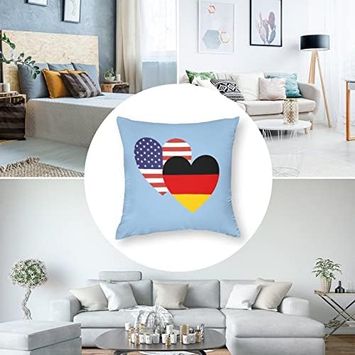 Германия Американското Сърцето Флаг Квадратна Калъфка за възглавница Полиестер Калъфи За Възглавници Хвърли Калъфки за Декор на