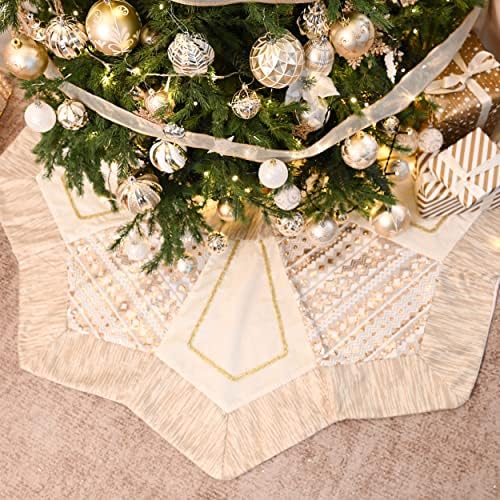 Комплект коледни бижута от бяло злато Severin Madelyn (3 обекта) 40-каратные украса за Коледните топки + 48-инчов Пола за Коледно