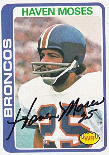 Хейвън Мозес Подписа Футболната карта на Topps Broncos 1978 г. №177, с автограф на PSA / DNA COA - Футболни картички с автографи