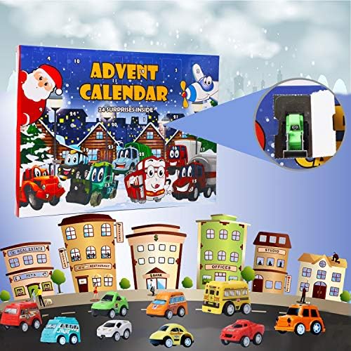 Коледен Адвент-Календар ATDAWN с 24 Различни Превозни средства, Авто Адвент-Календар за деца, Играчки за Пълнене на автомобилни