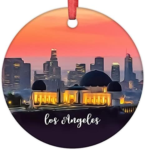 Градския пейзаж на центъра на Лос Анджелис, Коледна Украса 2022 Калифорния, САЩ Пътен Спомен Подвесное Украса за Коледната Елха