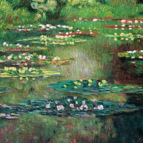 Водни лилии 1904 - Възпроизвеждане на картини с маслени бои ръчно изработени Клод Моне, на сцената с цветя в градина езерото, размисъл,