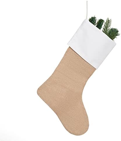 Коледни Чорапи Kunyida 18от Зебло, Обемни Обикновена Коледни Неутрални Чорапи за окачване на камината, опаковка 12