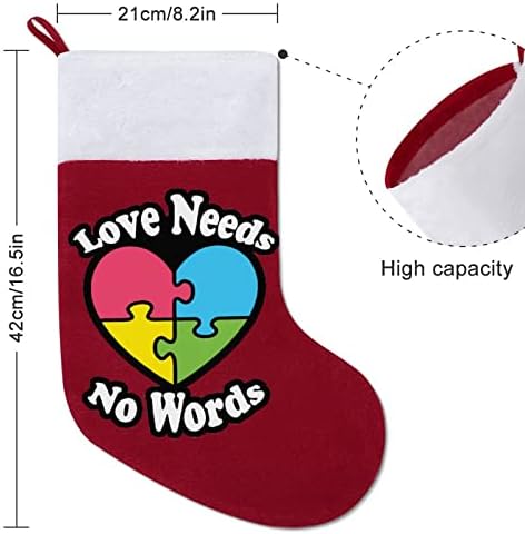 Аутизъм Сърцето Любов Коледни Чорапи, Коледни Чорапи Чанта Къщата На Семейство Коледен Декор