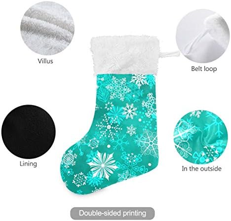 Коледни Чорапи ALAZA под формата на Снежинки, Класически Персонални Декорации за Отглеждане в Голям размер за Семейна Празничния