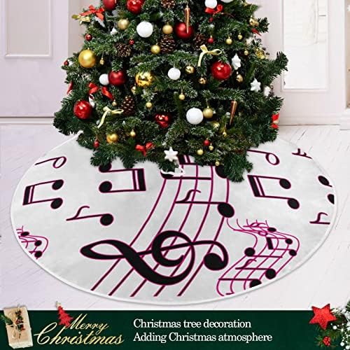 BAXIEJ една Голяма Коледна Елха Поли Мат Безкрайни Абстрактни Музикални Ноти, Зимна Коледна Празнична Пола за Украса на коледни