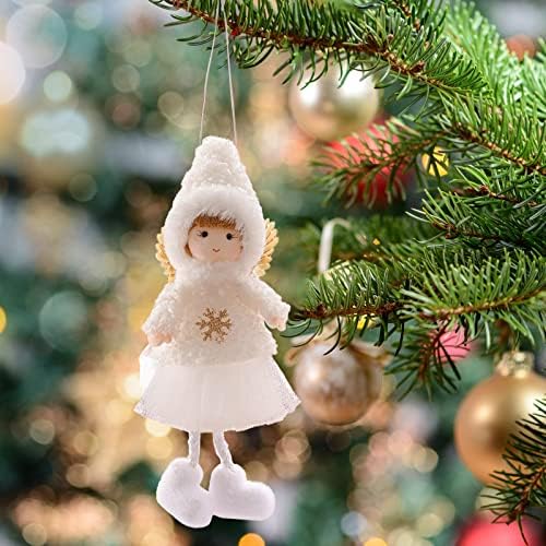 Ангел Украса Коледен Ангел Кукла Висящи Украшения Коледно Дърво, Плюшени Украса Сладък Ангел Кукла Висулка Коледни Плюшени Украса за Коледа Бисерная Венец С Подсв