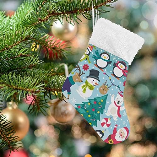 Коледни Чорапи ALAZA, Коледна колекция, Санта Дърво, Елена, Пингвини, Бели Мечки, Класически Персонализирани Малки Чулочные Украса