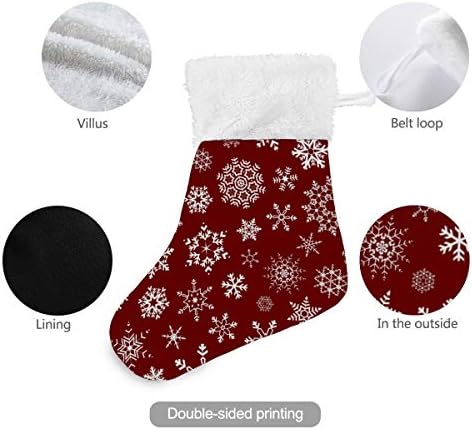 Коледни Чорапи ALAZA, Коледни Украшения във формата на Снежинки, Класически Персонализирани Малки Чорапи, Бижута за Семейни празници,