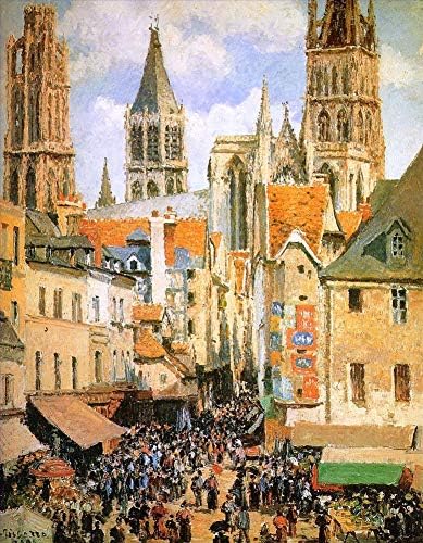 $ 80-$ 1500 Ръчно рисувани учители, Художествени академии - 7 Художествени Картини на Стария пазар в Руан Камий Писаро Френски градския