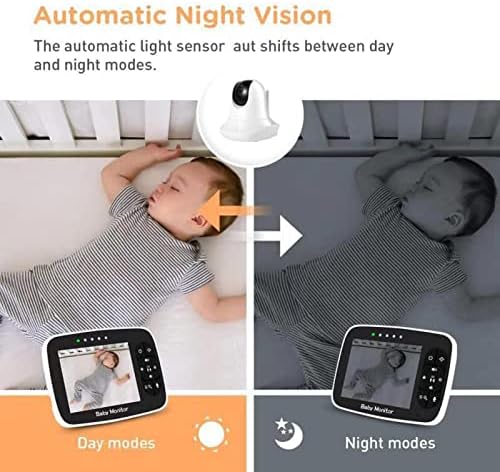 Монитор на защитата на Детето, 3,5-инчов LCD екран, 2-Лентов Видеокамера за разговор, Видеоняня с камера, Определяне на температурата