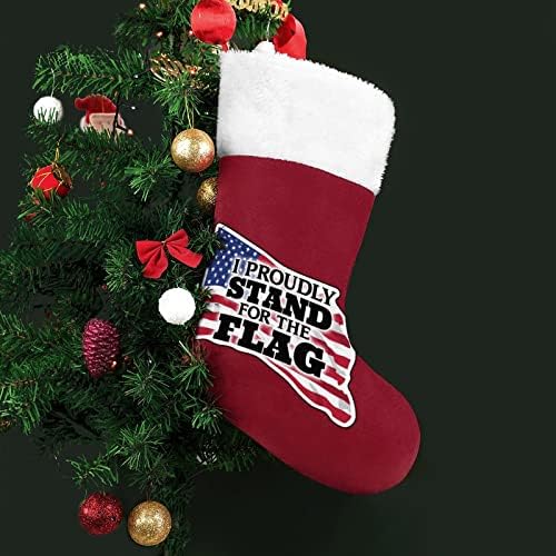 Мога с гордост да подкрепям Флаг Коледни Чорапи, Коледни Чорапи Чанта Домашния Семеен Коледен Декор