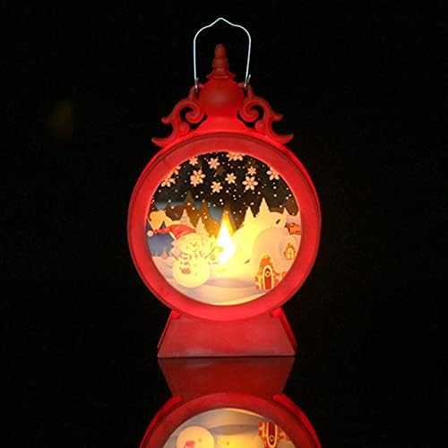 Лампа kishi Arctic Snow Фенер Light, Преносим Коледен Фенер с Блещукащите led Свещи |Лампа за помещения, Осветени от Свещи Коледен Блестяща Светлина за коледна украса
