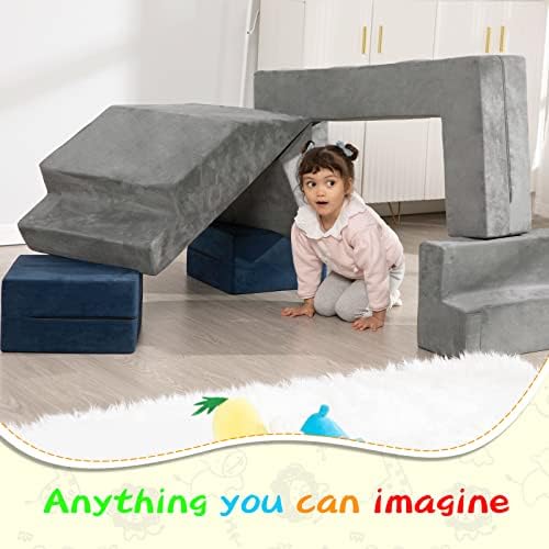 Модулна Детска разтегателен MOOZHEALTH, Трансформируемый Детски диван за скално Катерене за деца, Разтегателен и Оригинална Мебели,